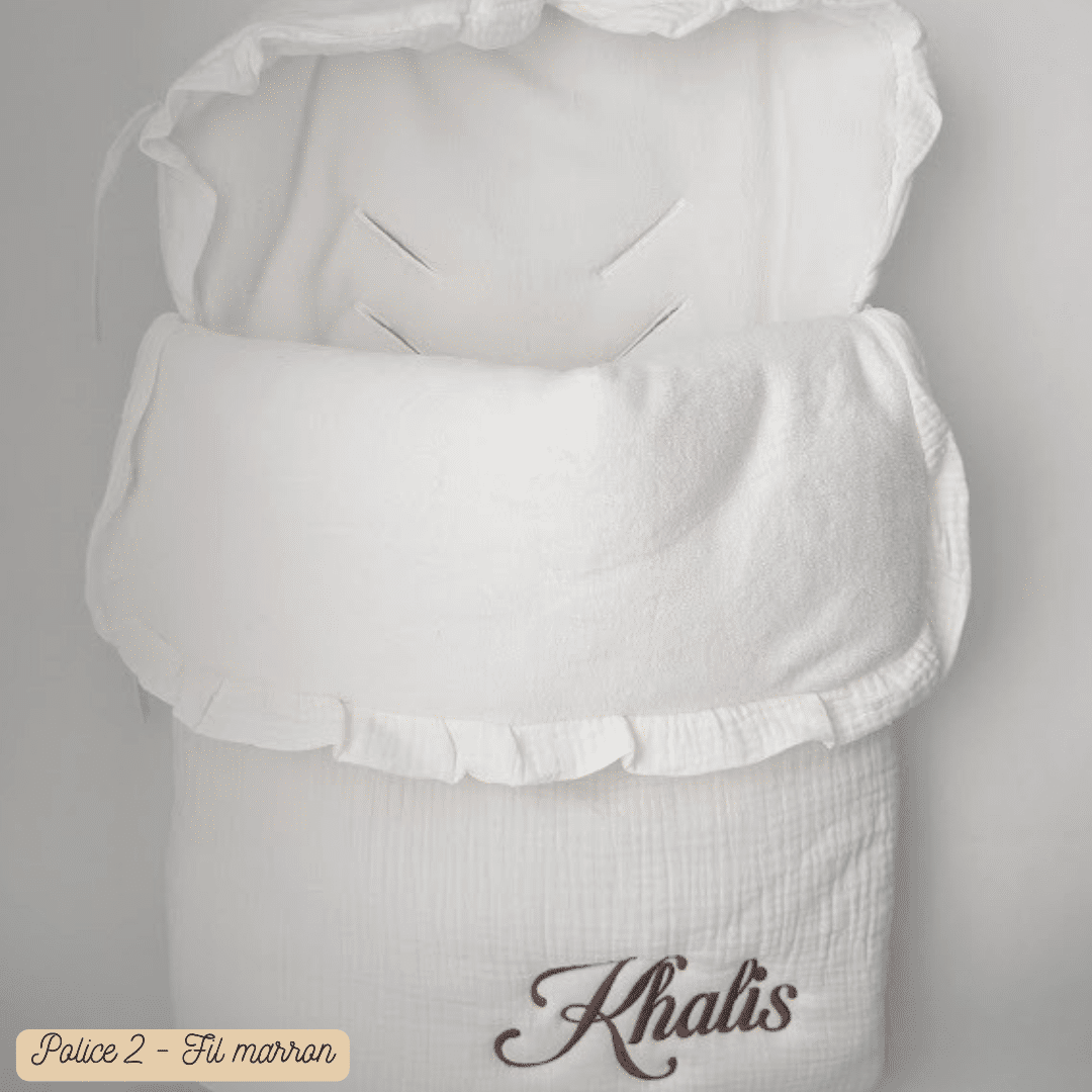 Nid d'ange cosy personnalisé _ Gaze de coton (2) Nid d'ange cosy personnalisé _ Gaze de coton