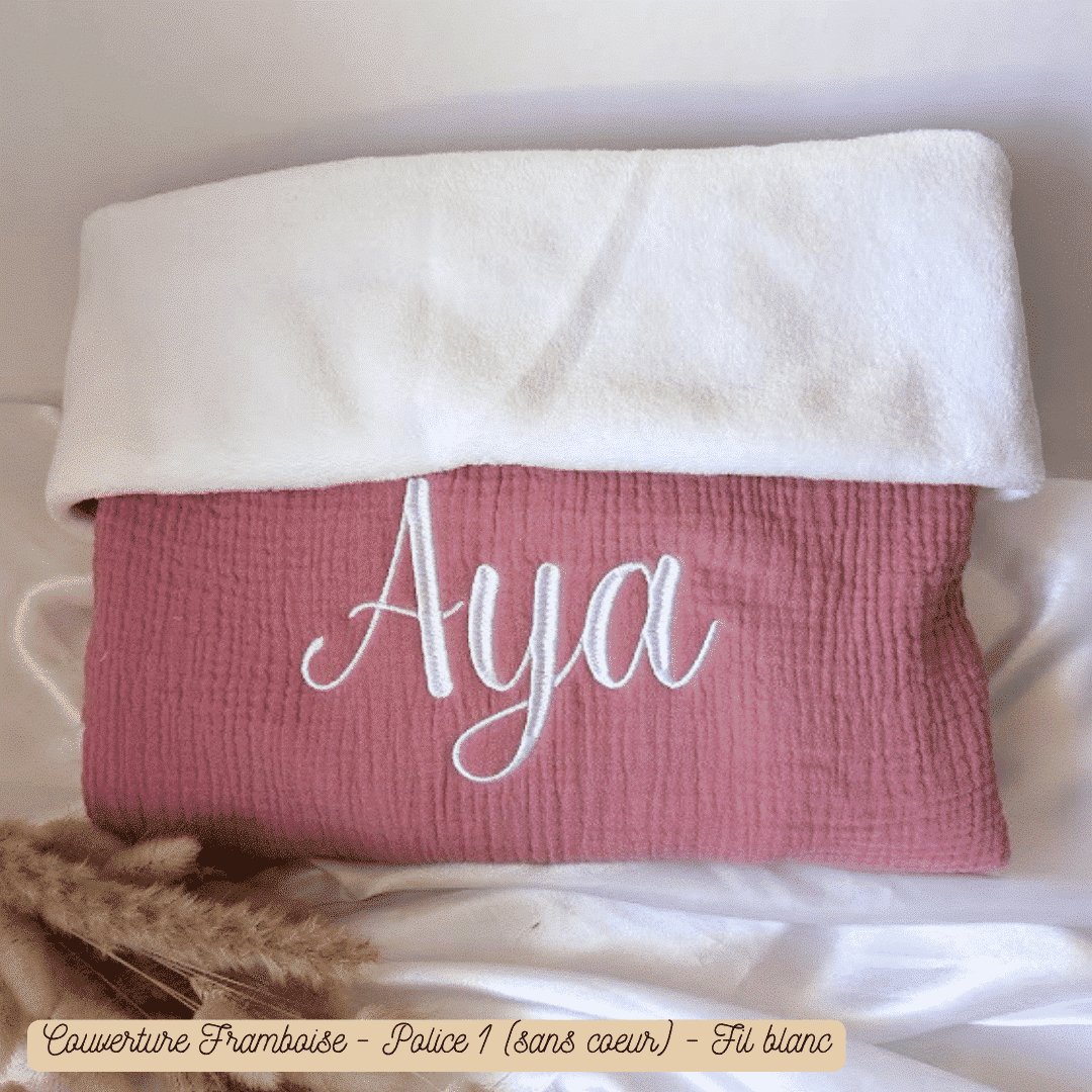 Plaid bébé personnalisé | Gaze de coton