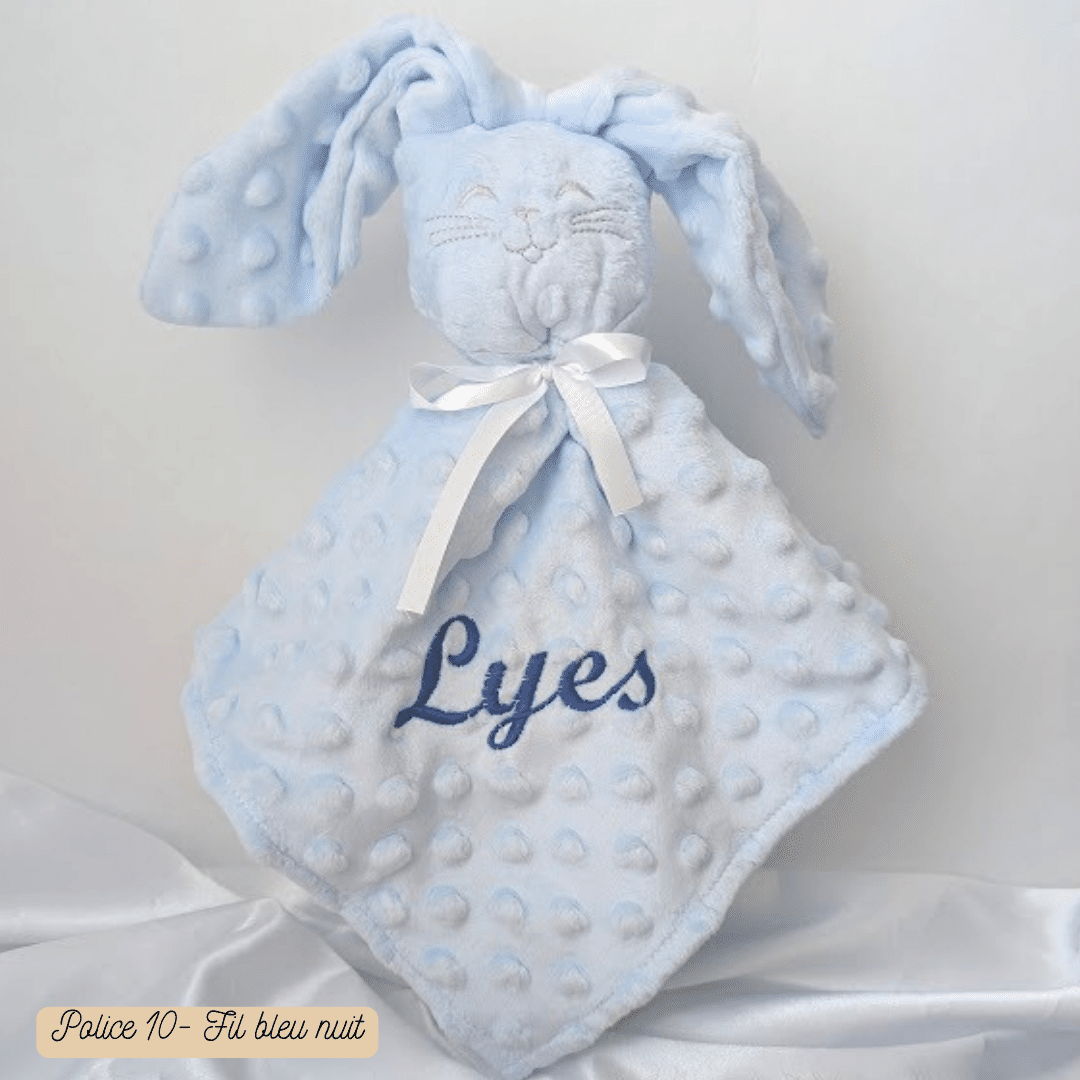 Doudou pour bébé personnalisé brodé d'un prénom