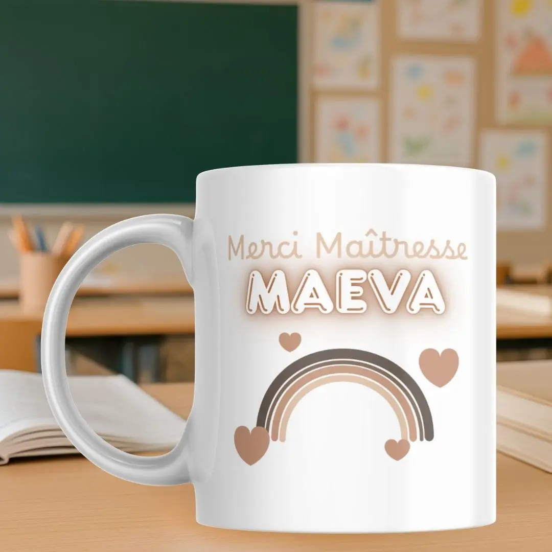mug arc en ciel personnalisé