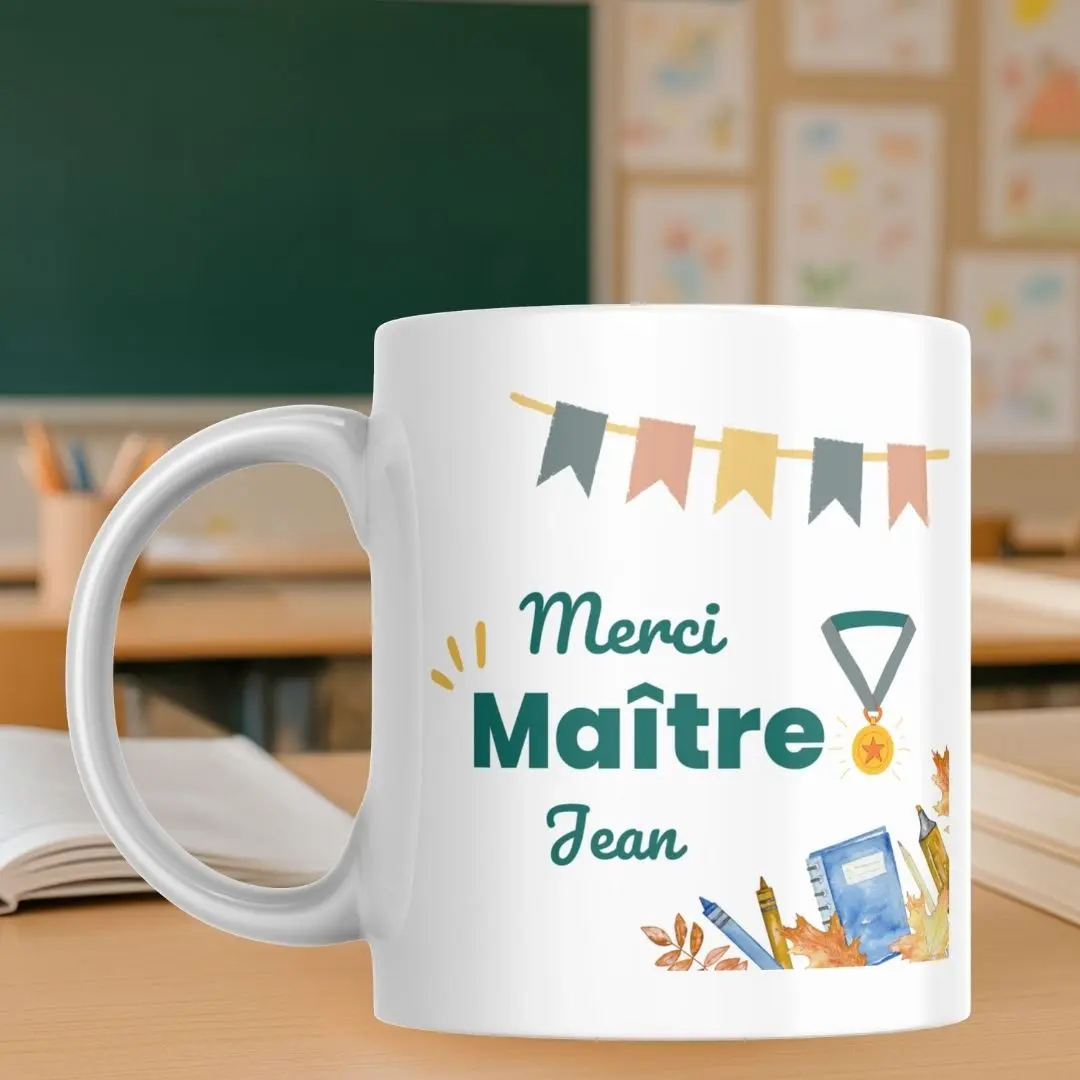 mug merci maître personnalisé