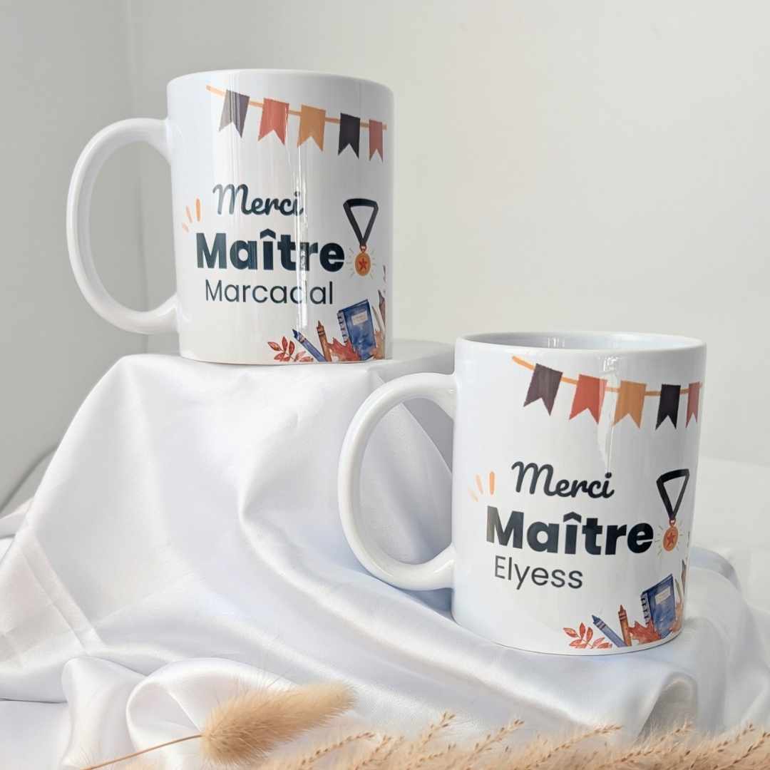 mug personnalisé merci maître avec prénom