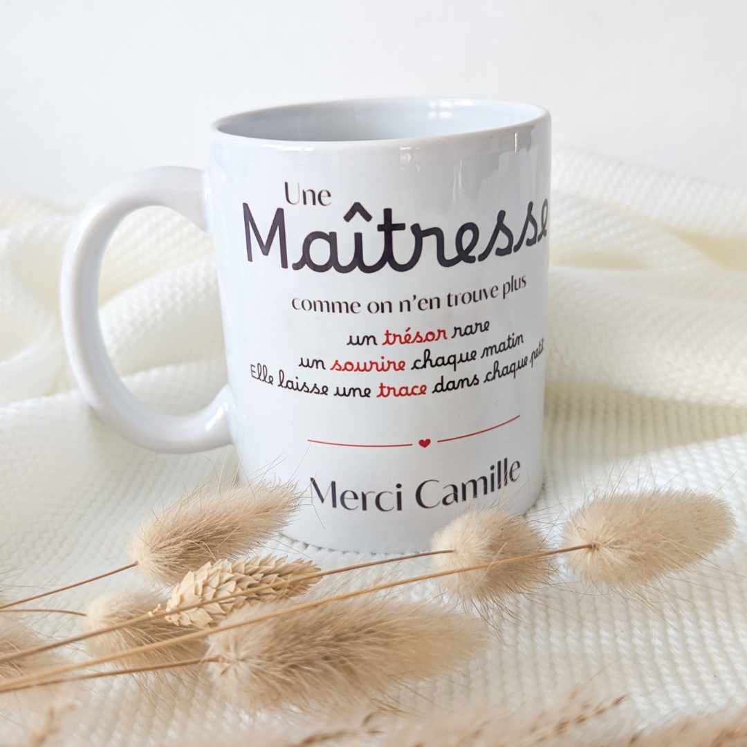 mug personnalisé avec poeme pour maîtresse