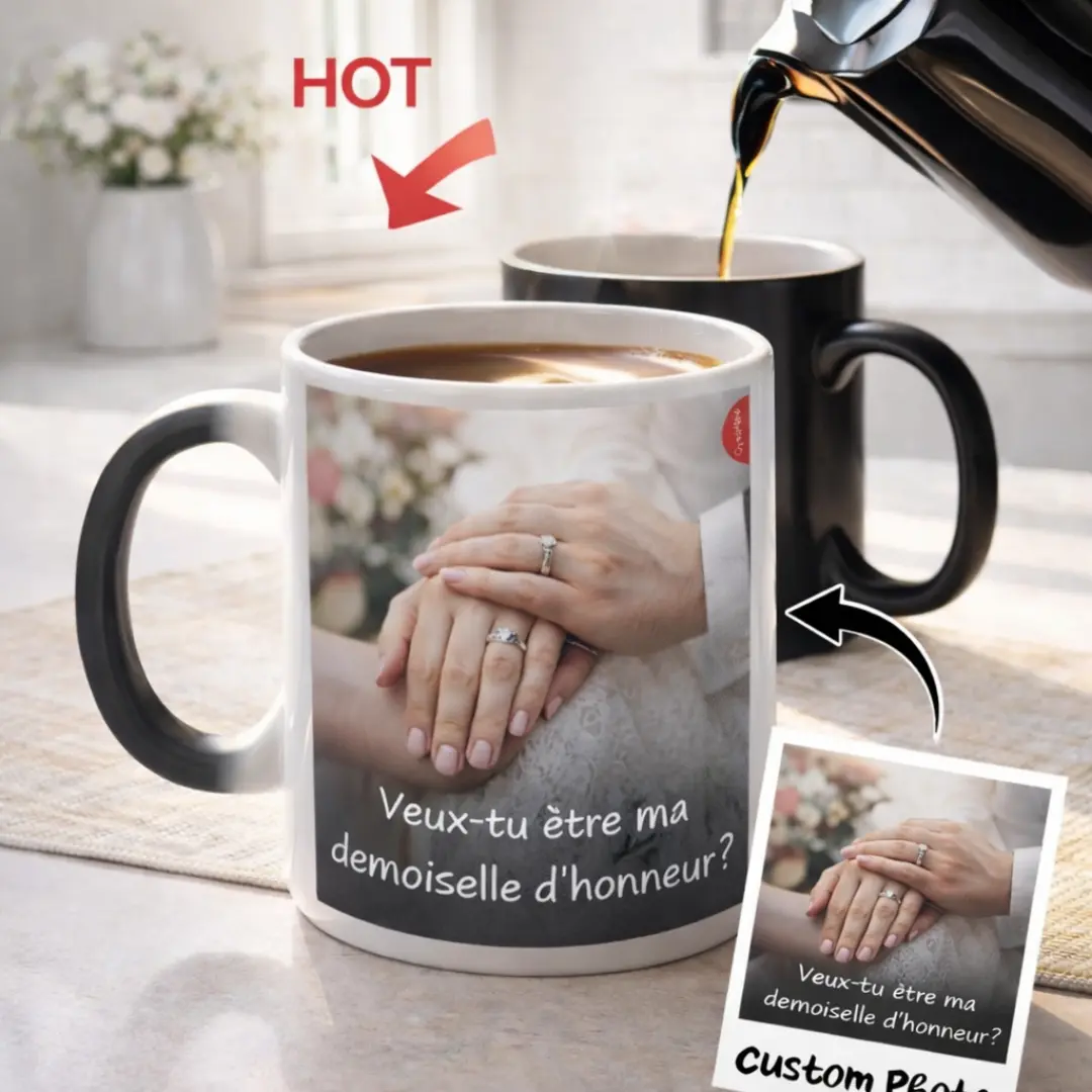 Magique Mug personnalisé cadeau pour une annonce de mariage et demande de demoiselle d'honneur