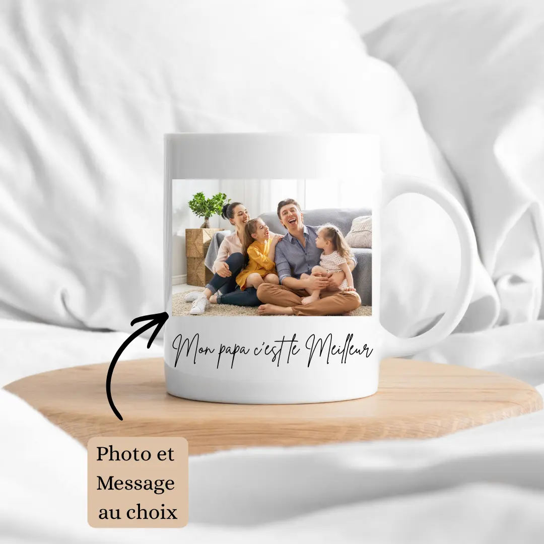 Mug photo personnalisé – Photo et message au choix